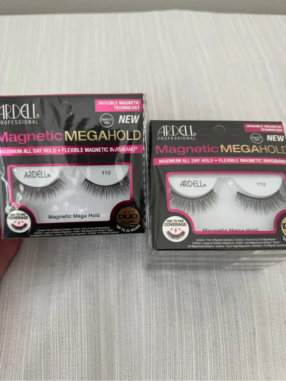 Ardell Magnetic Mega Hold False Lashes - Black with Pink Accents 8 Pack Bundle